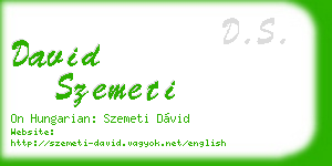 david szemeti business card